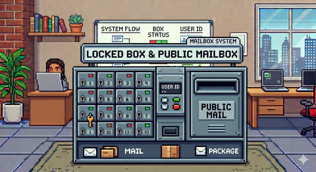 Locked box and public mailbox system